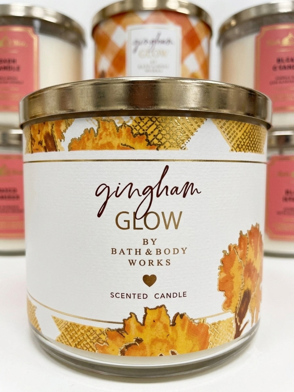 Bath & Body Works 3-Wick Candle Gingham Glow 14.5oz New Rare Discontinued